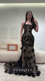 Halter Mermaid Sleeveless Flowers Prom Dress