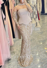 Strapless Floor-Length Corset Mermaid Evening Gowns with Beading