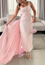 Bowknot Sheath Ankle-Length Cap Straps Beading Sleeveless Evening Gowns