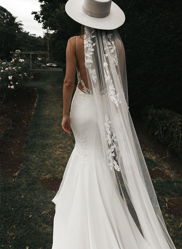 Boho Garden Summer Beach Cowl Neck Sleeveless Court Train Lace Wedding Dresses