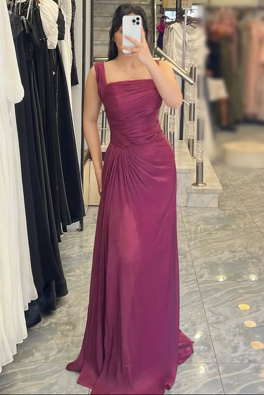 Square Neck Sleeveless Mermaid Formal Women Evening Dress