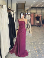 Square Neck Sleeveless Mermaid Formal Women Evening Dress