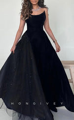 L2786 - Bateau Sleeveless A-Line Party Prom Evening Dress