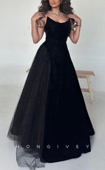 L2786 - Bateau Sleeveless A-Line Party Prom Evening Dress