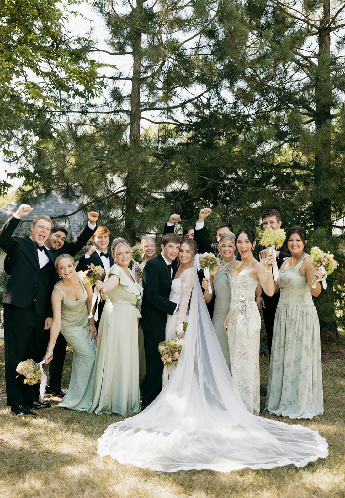 Square Neck Lace Long Sleeve Mermaid Wedding Dress Floor-Length