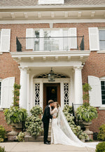 Square Neck Lace Long Sleeve Mermaid Wedding Dress Floor-Length