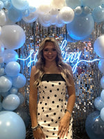 Polka Dot Strapless Sleeveless Mermaid Side Slit Floor-Length Prom Dress