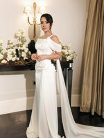 Flowers Applique Off the Shoulder Sleeveless Mermaid Floor-Length Evening Dress