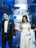 Flowers Applique Off the Shoulder Sleeveless Mermaid Floor-Length Evening Dress