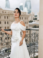 Flowers Applique Off the Shoulder Sleeveless Mermaid Floor-Length Evening Dress