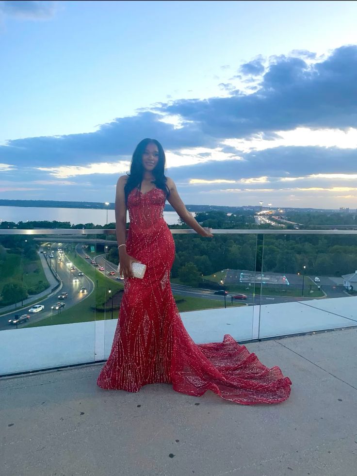 Glitter Mermaid Spaghetti Straps Red Beads 2026 Sequined For Women Party Dresses Long Formal Prom Dress Birthday Gown