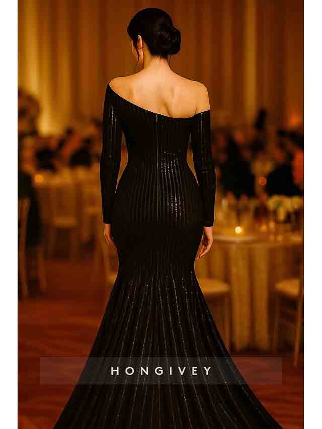 Sequins Off ThE Shoulder Mermaid Evening Dress
