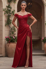 Off-the-Shoulder Long Sweetheart Prom Dress