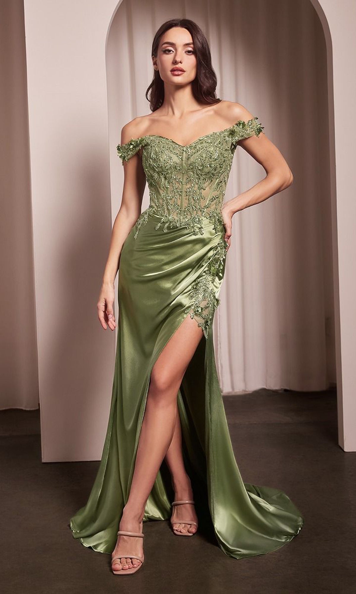Off-the-Shoulder Long Sweetheart Prom Dress