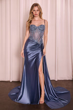 LaDivine by Cinderella Divine CD868 Fitted Long Formal Prom Gown