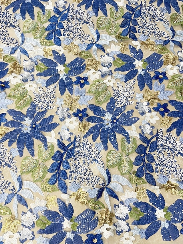 Sleeveless V-Neck Mermaid Floral Print Flowers Sequins Sparkle Evening Dress