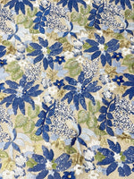 Sleeveless V-Neck Mermaid Floral Print Flowers Sequins Sparkle Evening Dress