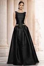 O-Neck Sleeveless A-Line Beaded Sparkle Formal Evening Dress Mother of the Bride Dress