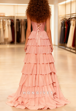 A-line Floor-Length Sweetheart Sleeveless Prom Dresses Strapless