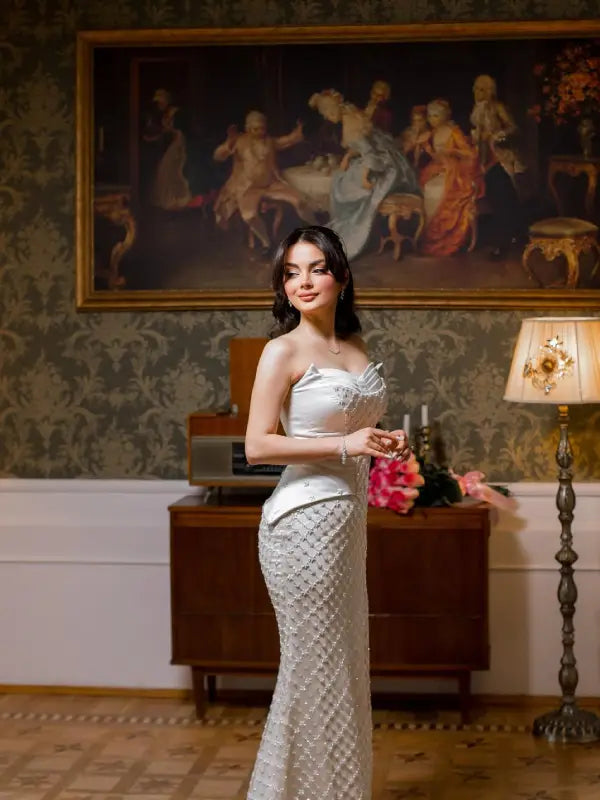 Luxury Sequins Sparkle Long Sleeve Mermaid Foraml Women Evening Dress