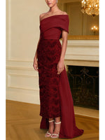 One Shoulder Sleeveless Sequins Sparkle Mermaid Ankle-Length Evening Dress