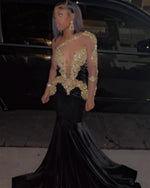 Hidais Black Sexy Elegant Embroidery One Shoulder Mermaid Long Prom Dress