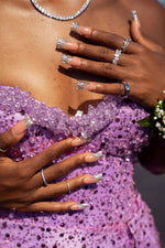 Modern Lavender Sweetheart Sequins Mermaid Prom Dress Split Long With Crystals Lace-Up