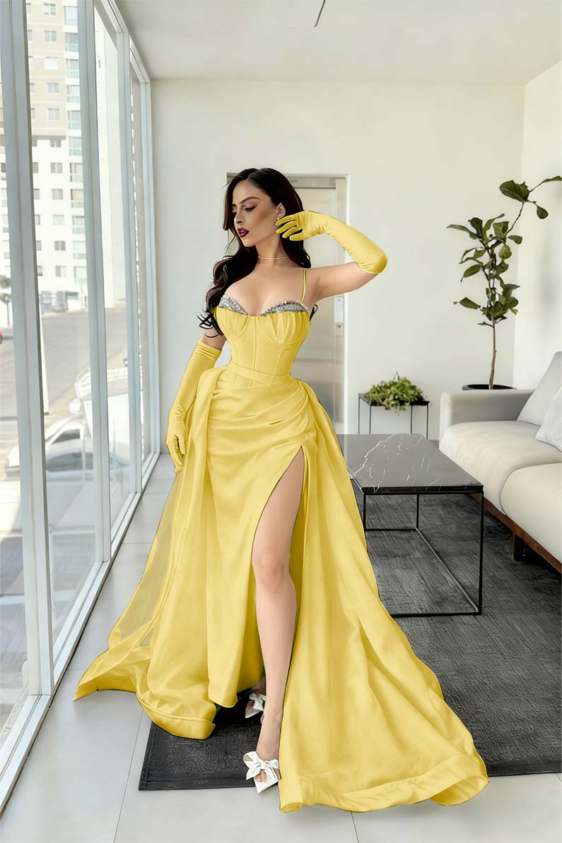 Stunning Sleeveless Sweetheart Bow Mermaid Prom Dress with Gloves