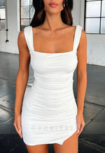 Regular Straps Square Neck Sheath Open Back Mini Homecoming Dress with Slit