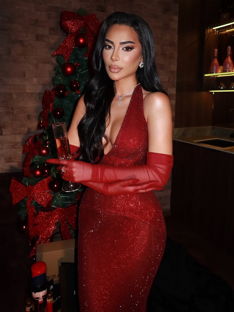 Sexy Red Halter Sleevless Sequins Sparkle Mermaid Prom Dress Floor-Length