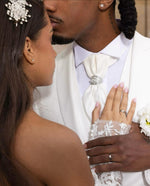 Beautiful Long White Mermaid Off-the-shoulder Lace Corset Wedding Dress with Long Sleeves