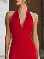 Elegance Halter Neck Midi Dress