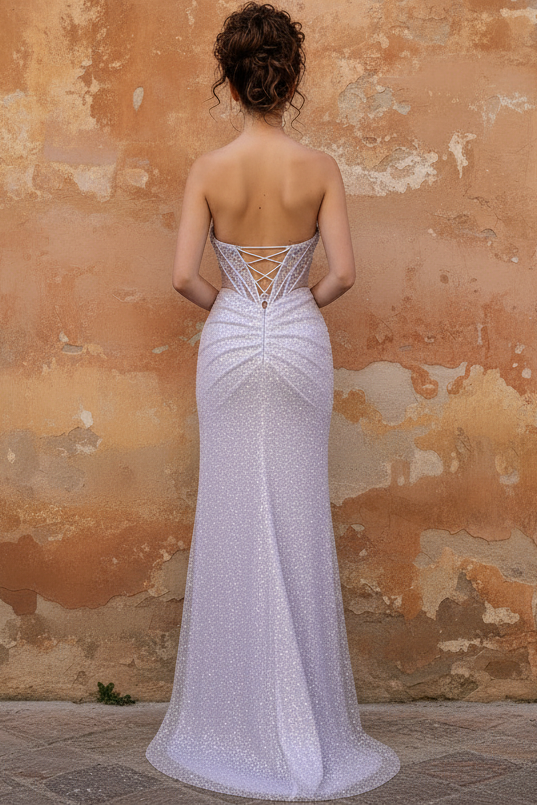 Long Formal Slit Corset Evening Prom Dress Nina Canacci