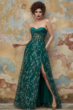 Long Formal A Line Corset Evening Prom Dress Nina Canacci