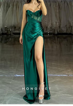 Asymmetrical  Sweetheart High Slit Pleats Mermaid Prom Dresses