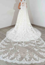 Lace A-Line Bridal Gown Court Train Strapless Empire Wedding Dresses