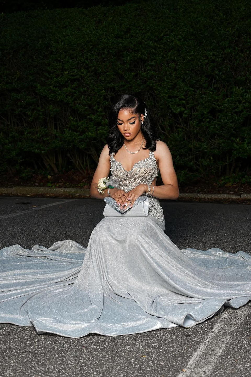 Modern Straps Sweetheart Silver Mermaid Prom Dress Sleeveless With Crystals Beadings