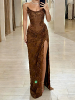 Charming Sheath Straight Appliques Lace Floor-Length Lace Prom Dress