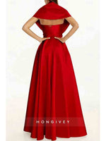 Floor-Length Off the Shoulder A-line Evening Dress