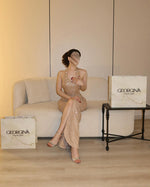 Sequins Sparkle Mermaid Sleeveless Side Ankle-Length Prom Dress