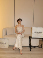 Luxury Beaded Halter Sleeveless Mermaid Sparkle Floor-Length Evening Dress