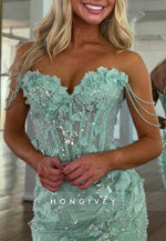Sweetheart Flowers Embroidery Low Back Sheath Mini Homecoming Dresses