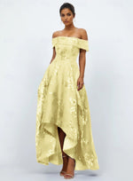 Sparkle Sequins Off the Shoulder A-Line Ankle-Length Formal Evening Dress