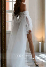 Strapless Beading Empire Tulle Mini Wedding Dresses