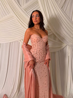 Sweetheart Shawl Beaded Sleeveless Mermaid Formal Evening Dress
