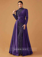 High Neck Beading Sequined Evening Gown Mermaid