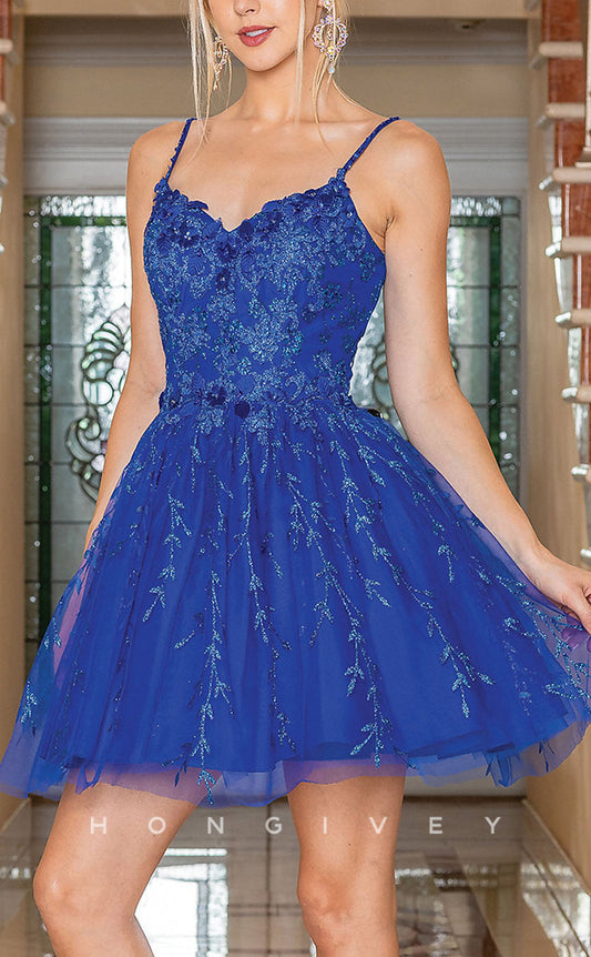 H1847 - A-Line Spaghetti Straps Short Ball Gown/Gradution/Homecoming Dress