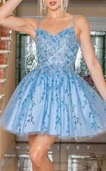 H1847 - A-Line Spaghetti Straps Short Ball Gown/Gradution/Homecoming Dress