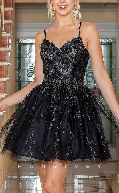 H1847 - A-Line Spaghetti Straps Short Ball Gown/Gradution/Homecoming Dress