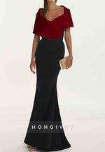 Simple Shawl Satin Floor-Length Wedding Guest Dress Mermaid Evening Gowns